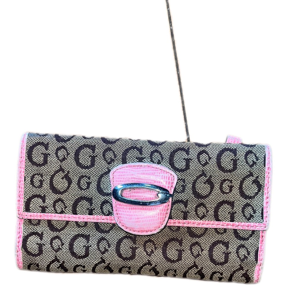 Y2K 2000 Guess by Marciano Pink and Black Monogram Clutch